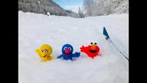 SNOW DAY GAMES and Cross Country Skiing Outdoors with SESAME STREET TOYS Nature Video-