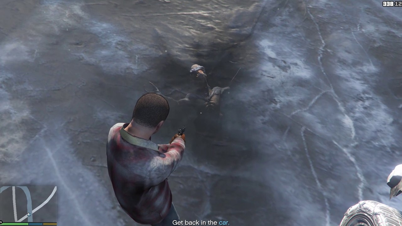 GTA V moments: Alien Caught under Ice (Easter Egg)