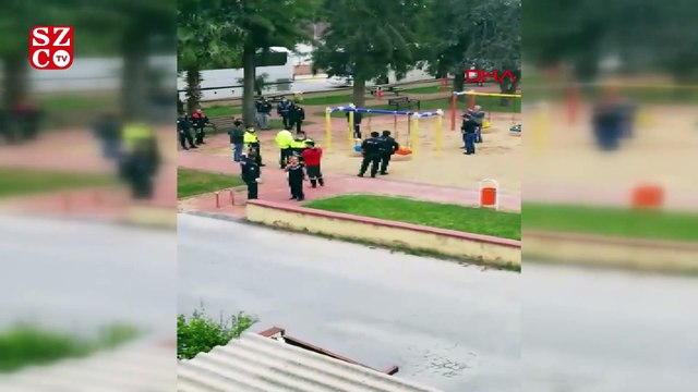 Kaçırdığı bebeğinin boğazına bıçak dayayan baba, bacağından vurularak yakalandı