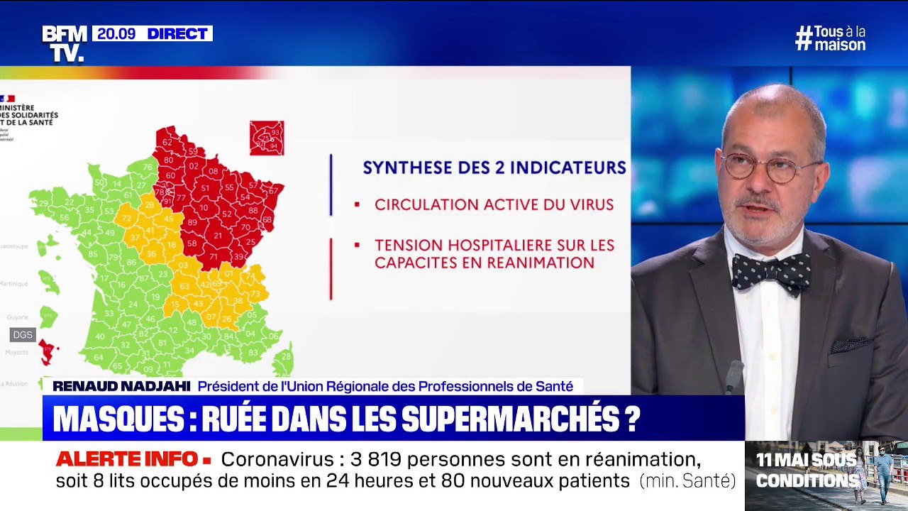 Masques: le prix est "à peu près 10 fois plus cher" qu'avant le covid-19, affirme le Président de l'Union Régionale des Professionnels de Santé