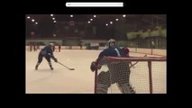 Il tire au Hockey avec un palet de curling.. qui casse tout sur son passage !