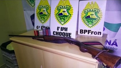Pelotão de Choque prende homem com uma espingarda em área rural de Cascavel