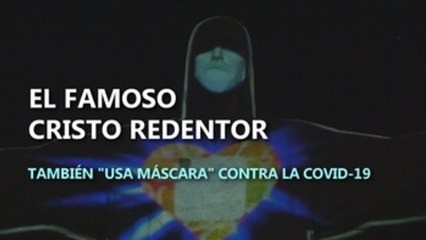 El Cristo Redentor "se pone" la máscara contra el coronavirus
