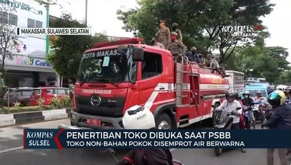 Nekat Buka Saat Psbb Sejumlah Toko Non Sembako Disemprot Air