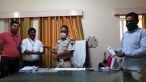 Hindustan Unilever Distributed Sanitizer in  Harmada Police Station