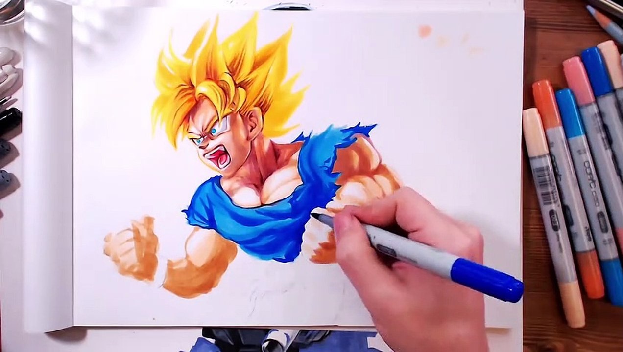 Drawing Dragon Ball - Super Saiyan Goku - video Dailymotion