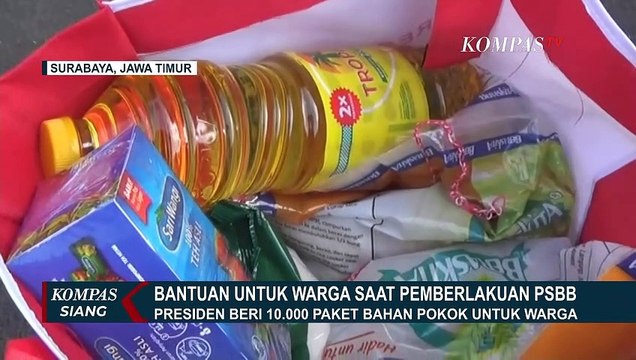 Presiden Jokowi Beri 10.000 Paket Sembako Untuk Warga Surabaya Terdampak Corona