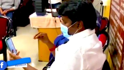 கொரோனா வார்டில் உள்ளவர்களுடன் வீடியோ கால் பேசிய அமைச்சர் விஜயபாஸ்கர்