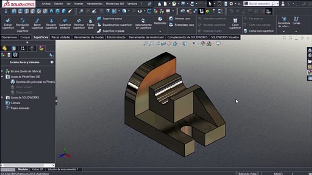 Tutorial de Solidworks para principiantes-Ejercicio 3 MODELAR PIEZAS MECANICAS