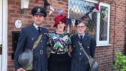 Vintage re-enactors Karen and Jon Harvey prepare for the VE Day celebrations