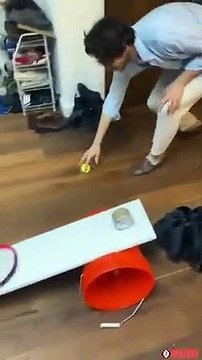 Ce jeune homme construit la machine de Rube Goldberg mais n'a pas réussi son coup