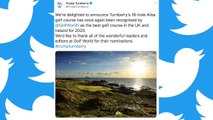 President Donald Trump tweets in response to his golf course being named No. 1 in the U.K.