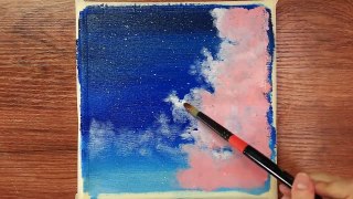 Pink Clouds｜Acrylic Painting on Canvas Step by Step #386｜Satisfying ASMR #StayHome #WithMe ]