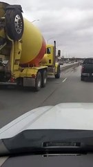 Truck Spills Concrete Down an Entire Lane