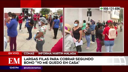 Edición Mediodía: Largas filas para cobrar segundo bono "Yo me quedo en casa"