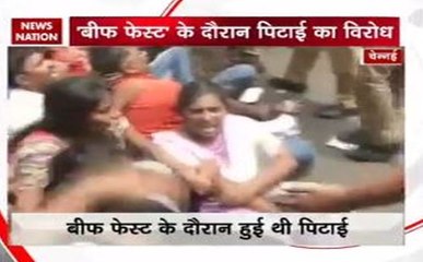 आईआईटी बीफ फेस्ट में शामिल छात्र की पिटाई के विरोध में प्रदर्शन