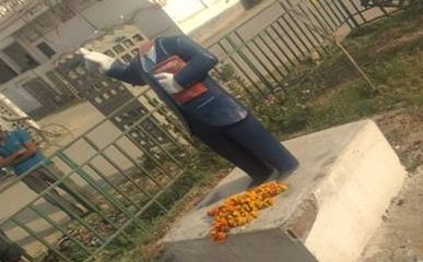 इलाहाबाद में तोड़ी गई बाबा साहेब अंबेडकर की मूर्ति