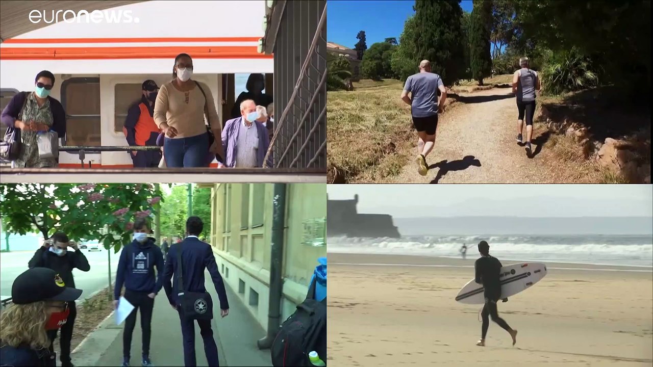 Surfer in Portugal: Spaß mit Sicherheitsabstand