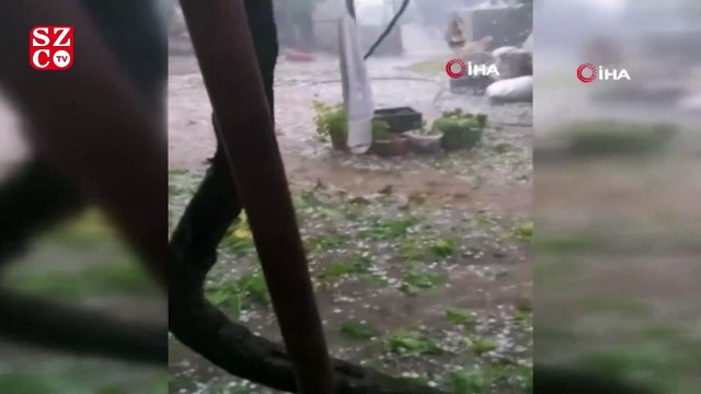 Antalya’ya ceviz büyüklüğünde dolu yağdı