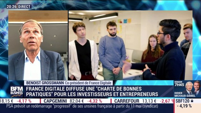 Benoit Grossmann (France Digitale) : France Digitale diffuse une charte de bonnes pratiques pour les investisseurs et entrepreneurs - 04/05