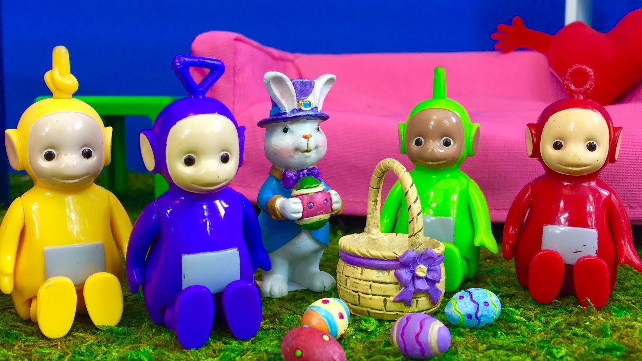 TODDLERS EASTER EGG Hunt TELETUBBIES TOYS and EASTER Bunny Learning