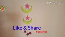 DIY moon and star wall hanging/ Christmas decoration/ Ramzan decoration ideas/ Easter decoration/ Eastercraft/ home decor/ moon and star room decor/ Ramzan Mubarak/ Eid Mubarak/ DIY craft/ star decorations for house/ paper craft/ easy paper craft/ crafts