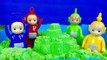 TELETUBBIES Toys Sand Castle Building with GREEN Sticky Kinetic Sand Opening-