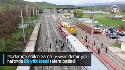 Modernize edilen Samsun-Sivas demir yolu hattında ilk yük treni sefere başladı