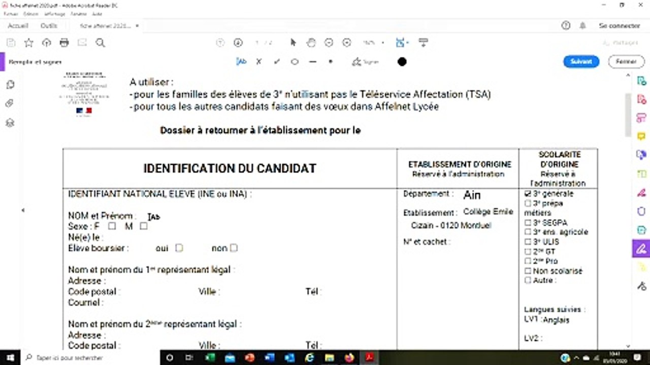Remplir doc PDF avec Adobe Acrobat Reader