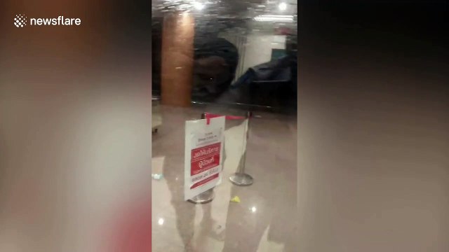 Terrifying moment tropical storm batters hospital in northern Thailand