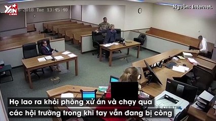 Thẩm phán truy đuổi bị cáo đào tẩu khỏi tòa như phim hành động