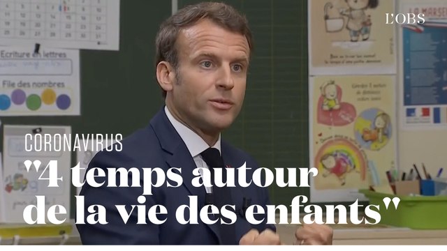 Emmanuel Macron : à partir du 11 mai, la vie des enfants à l'école sera organisée en 4 temps