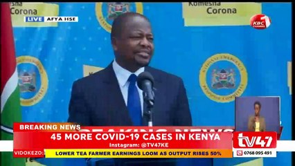 COVID-19: Kenya records 45 new cases as 9 recover