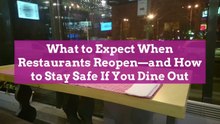 What to Expect When Restaurants Reopen—and How to Stay Safe If You Dine Out
