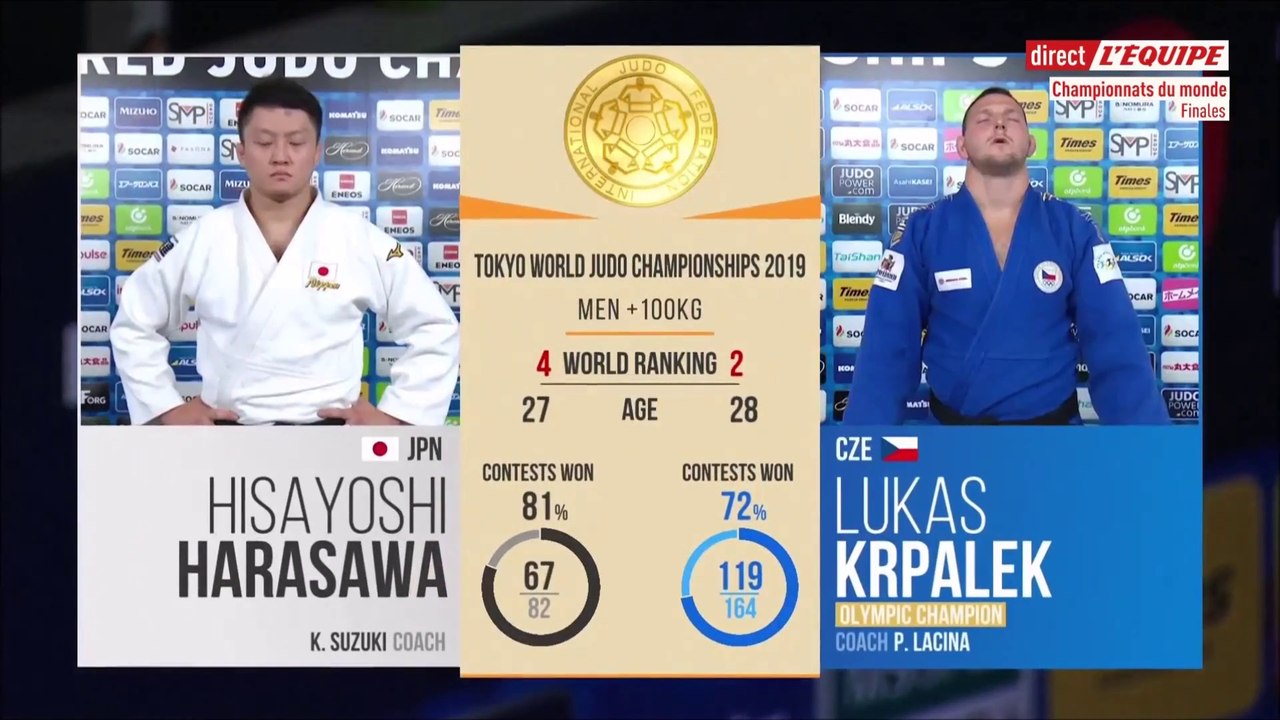 Finale +100kg, Harasawa vs Krpalek - ChM de judo 2019