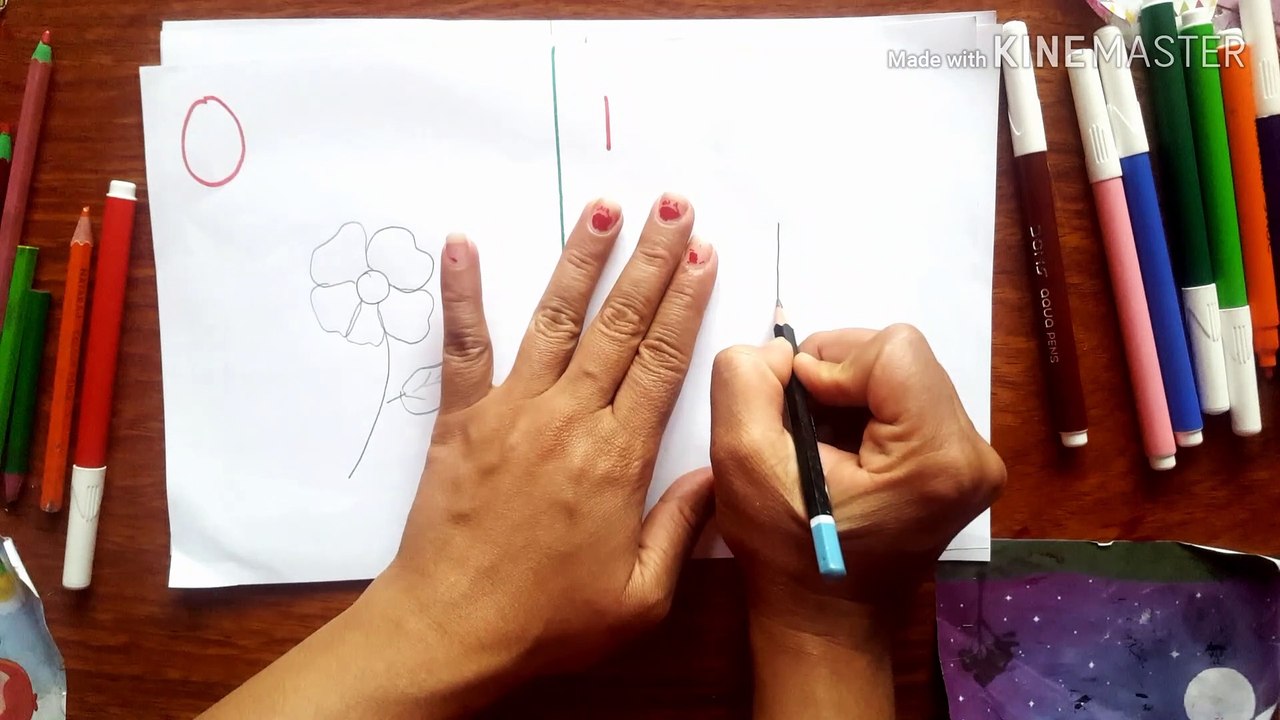 Drawing picture for kids । 0 - 5 numbers drawing । easy to draw drawing । how to draw flower ।  hpw to draw drawing step by step.