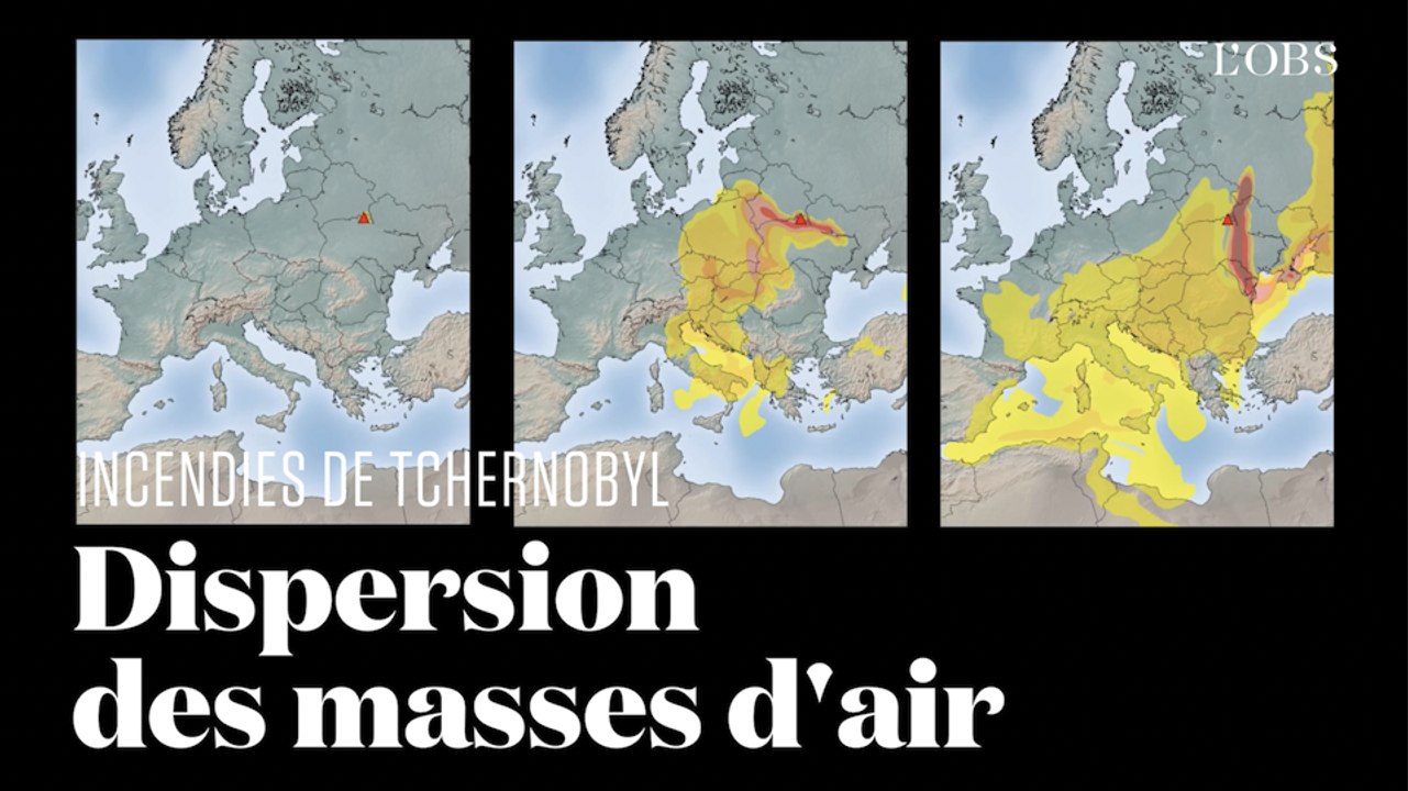 Incendies de Tchernobyl : modélisation de la dispersion des masses d'air en Europe par l'IRSN