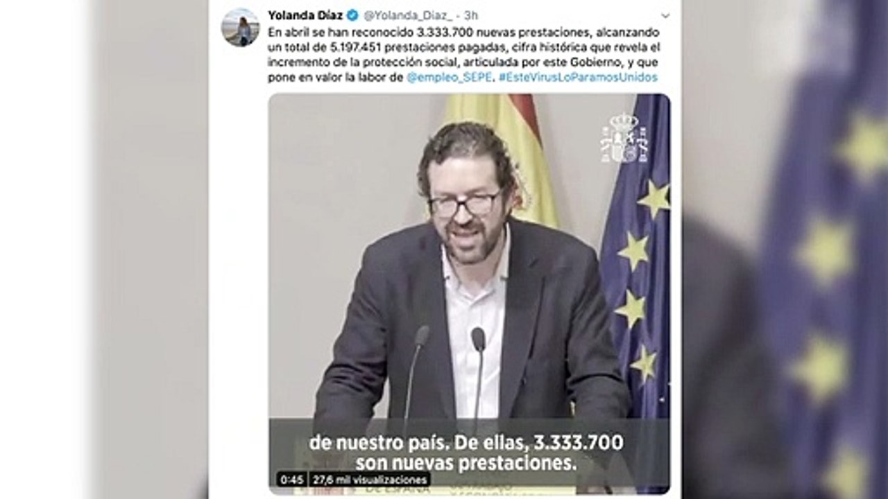 La ministra de Trabajo presume de que ahora tiene que pagar 5,2 millones de prestaciones de desempleo
