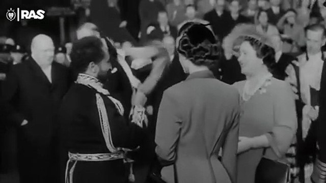 Haile Selassie - 1954 - Queen Elizabeth II Greets H.I.M. In London, England