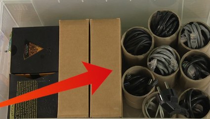 This one easy trick with toilet roll tubes will keep wires tidy and save you space