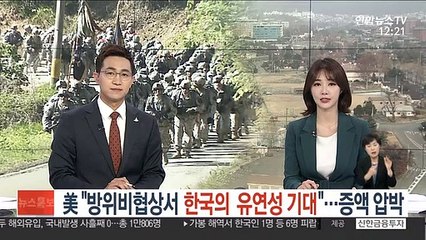 美 "방위비협상서 한국의 유연성 기대"…증액 압박
