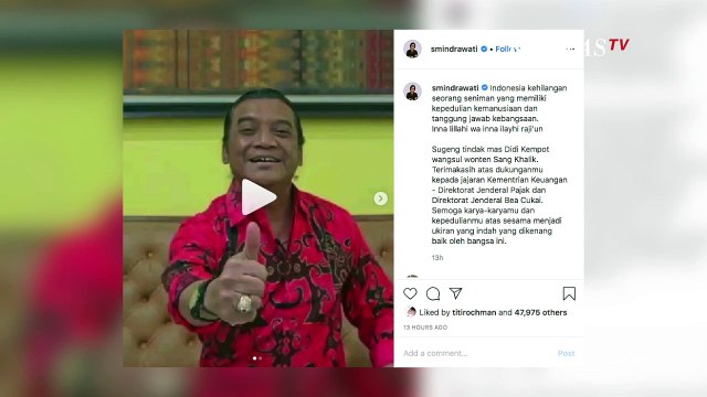 Kenang Didi Kempot, Sri Mulyani: Sosok yang Memiliki Tanggung Jawab Kebangsaan
