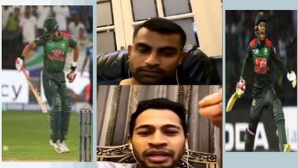 তামিম এক হাতে  দিয়ে কেন ব্যাট করেছিল তার বর্ণনা দিলেন  মুশফিককে।।