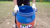 Experiment_ Giant Crate of Coca Cola & Fanta & Sprite VS Mentos. Super Reaction!