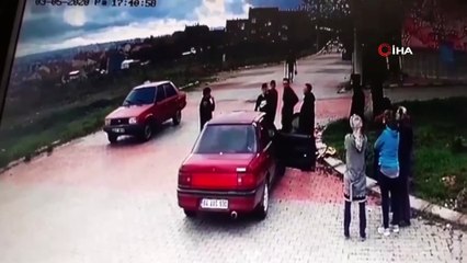 Uşak'ta dehşet anları kamerada