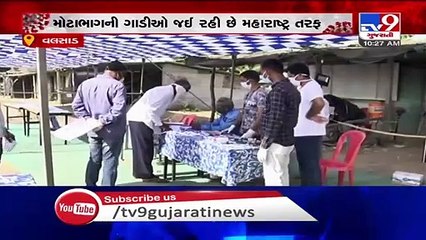 Coronavirus Lockdown_ Vehicles in large numbers line up at Talasari check-post in Valsad_ TV9News