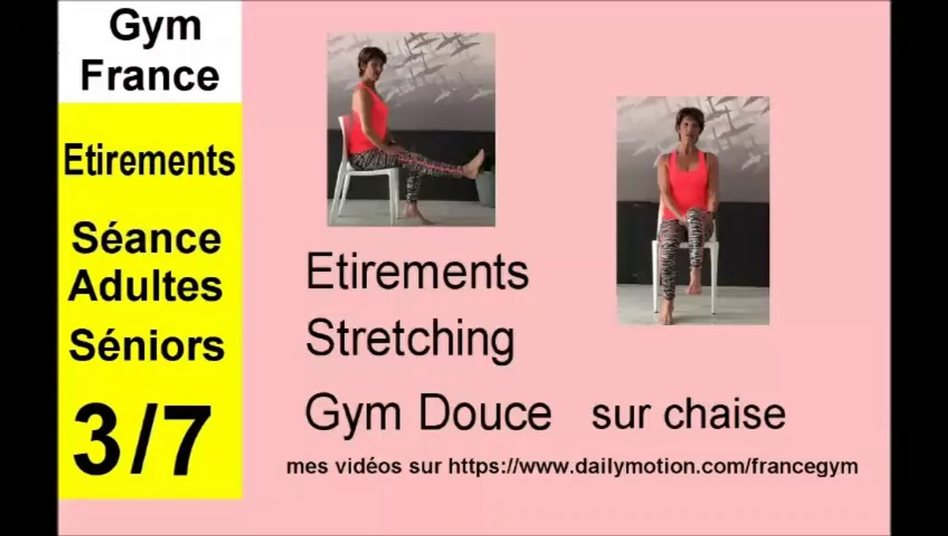 Etirements stretching gym douce sur chaise pour senior à la maison - Vidéo  Dailymotion
