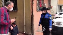 Polisleri seven küçük çocuğa polislerden sürpriz doğum günü kutlaması