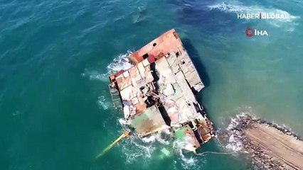 Şile'de 17 ay önce karaya oturmuştu! Parçalanarak çıkarılıyor