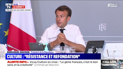 Emmanuel Macron annonce que les entreprises du secteur culturel vont pouvoir bénéficier "du fond de solidarité ouvert aux TPE"